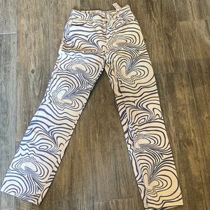 Blue design Wide leg Zara jeans